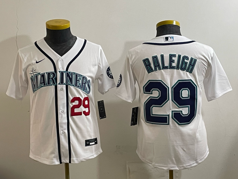 youth 2026 Seattle Mariners #29 Raleigh white Nike MLB Jersey 003->youth mlb jersey->Youth Jersey